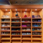 A Wooden Cabinet Shoe Rack Space